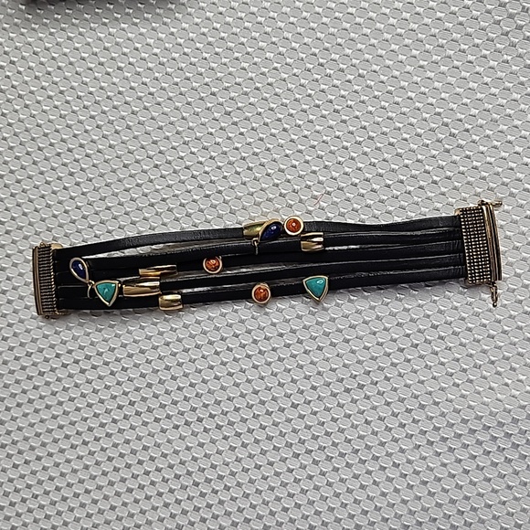 BARSE MULTI -STRAND BLACK LEATHER BRACLET - Picture 3 of 8